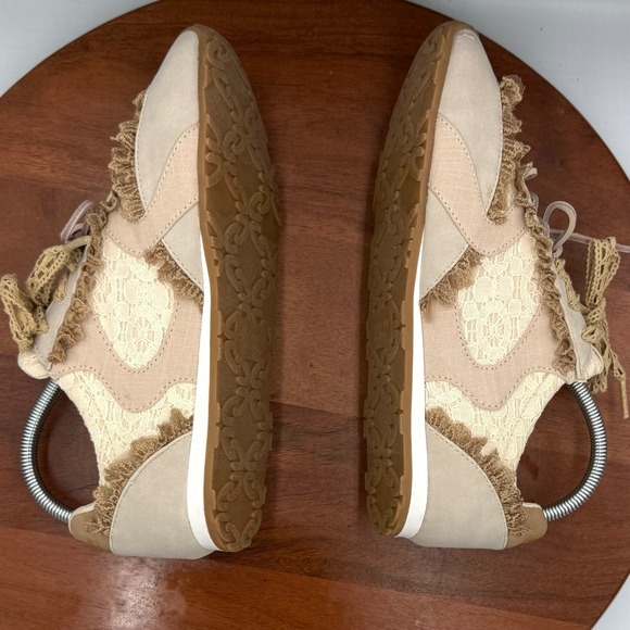 Circus NY Sam Edelman Nash Lace Ruffle Sneakers Beige Tan Floral Girly Women 8.5 - Picture 8 of 12